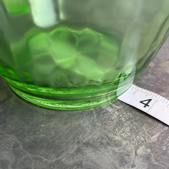 Uranium Green Glass Pitcher or Vase - Picture 4 of 7